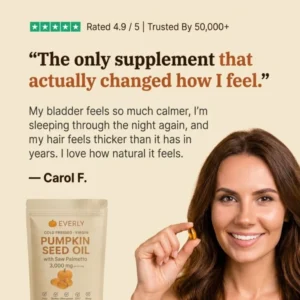 Everly Pumpkin Seed Oil Softgels – Naturally Strengthens Kidney Health and Bladder Comfort from Within