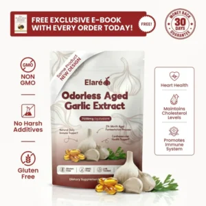 Elare Aged Garlic Extract – 7500mg Odorless Softgels