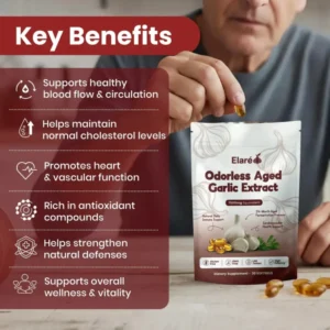 Elare Aged Garlic Extract – 7500mg Odorless Softgels