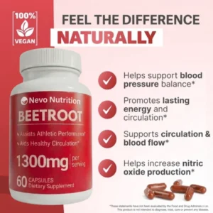 Nevo Nutrition Premium Beetroot Capsules To Support Natural Energy & Vitality