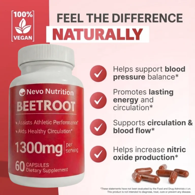 Nevo Nutrition Premium Beetroot Capsules To Support Natural Energy & Vitality