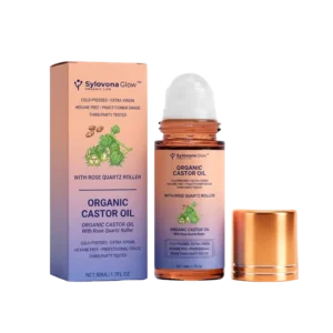 Sylvona Glow Organic Castor Oil with Rose Quartz Roller