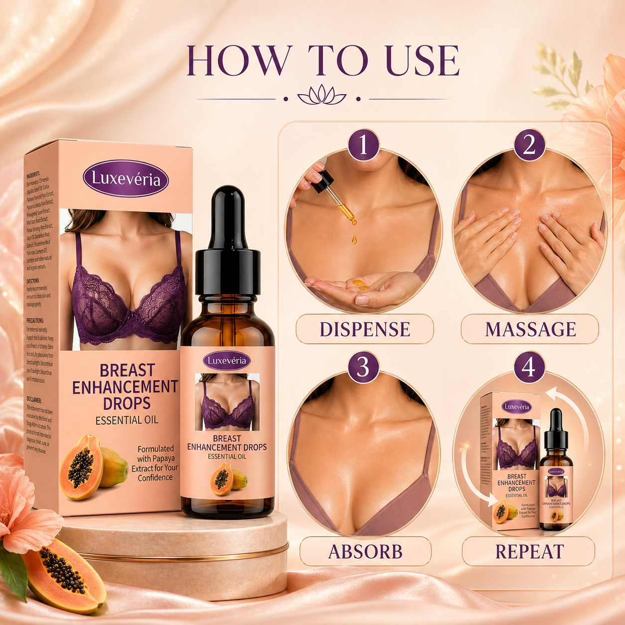 Luxevéria Breast Enhancement Drops Essential Oil