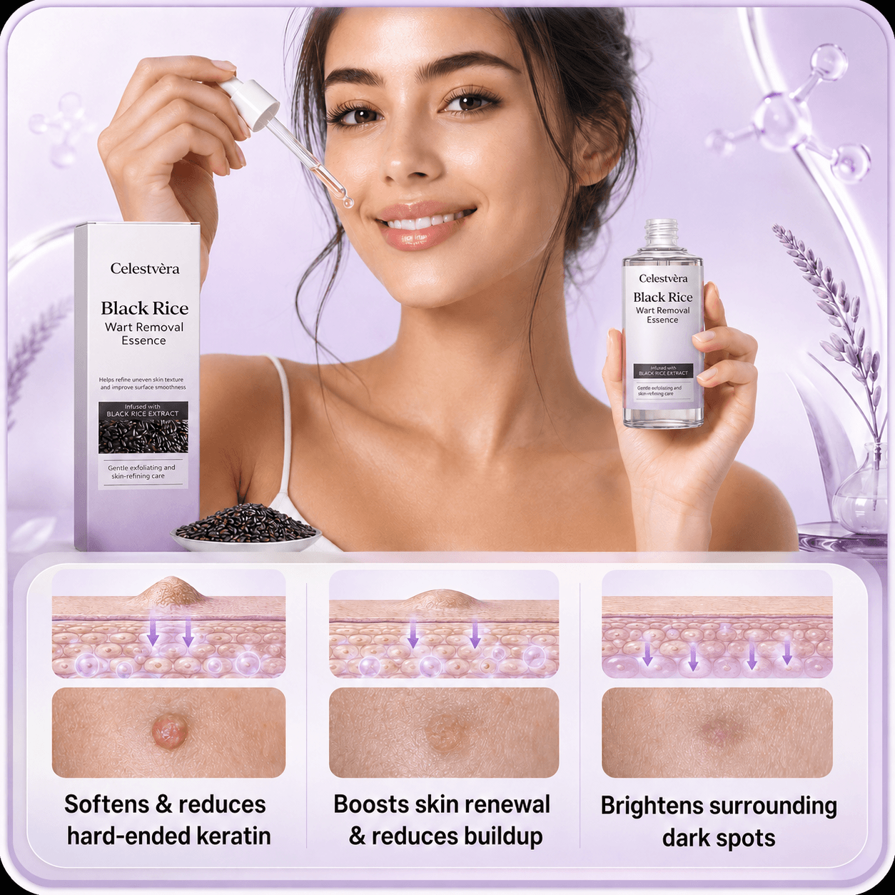 Celestvèra Black Rice Wart Removal Essence